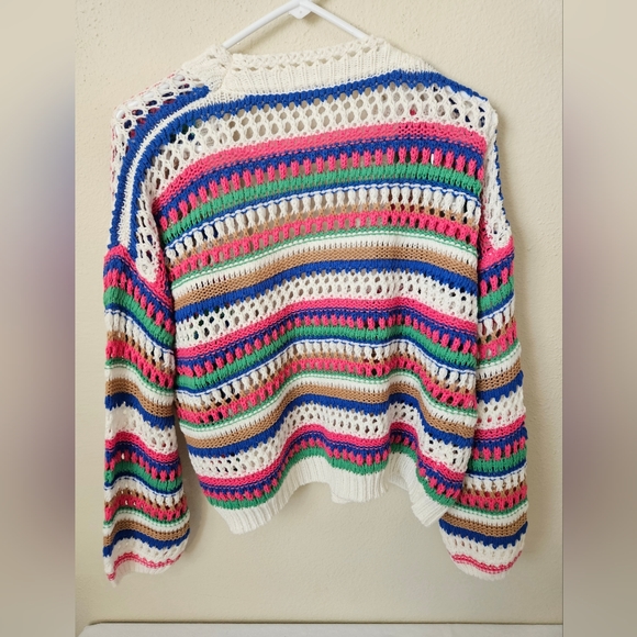 Vigoss crocheted sweater cardigan top M - Picture 10 of 11